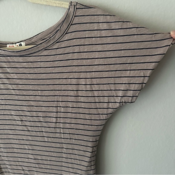 Sundry Ruched Striped T-Shirt Dress Tan Size 2 - Picture 7 of 9